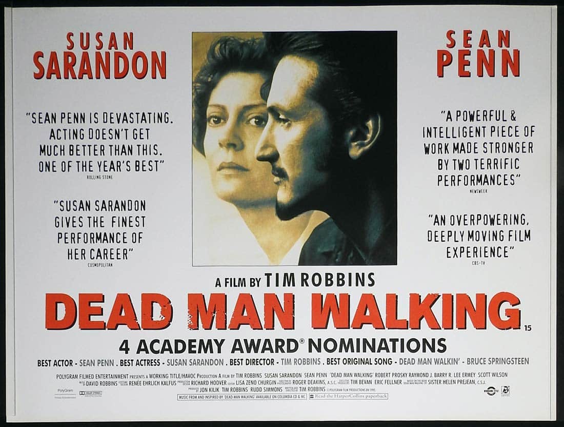 DEAD MAN WALKING Original British Quad Movie Poster Susan Sarandon Sean Penn