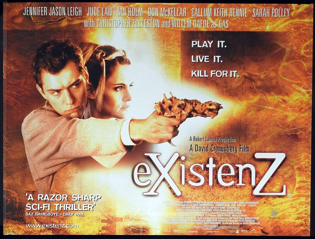 EXISTENZ Original DS British Quad Movie Poster David Cronenberg Jennifer Jason Leigh