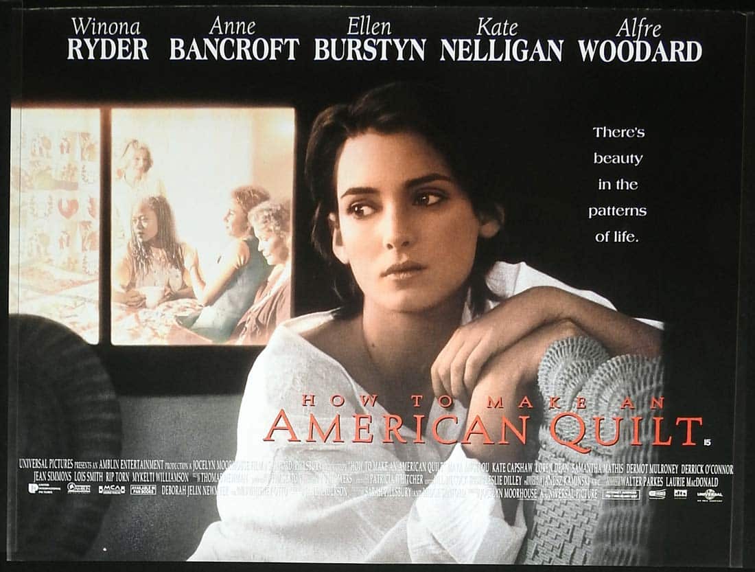 HOW TO MAKE AN AMERICAN QUILT Original British Quad Movie Poster Winona Ryder Anne Bancroft