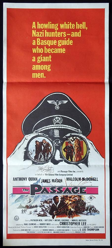 THE PASSAGE Original Daybill Movie poster Anthony Quinn James Mason Malcolm McDowell