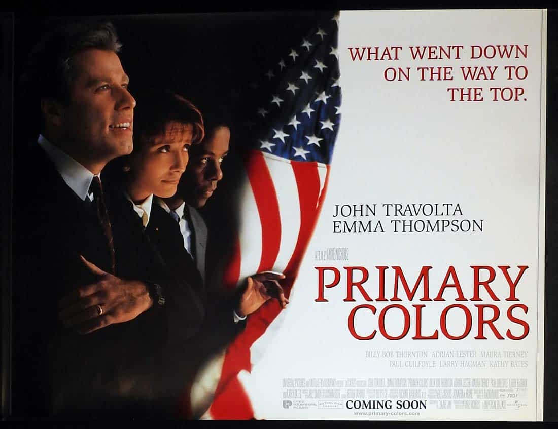 PRIMARY COLORS Original British Quad Movie Poster John Travolta Emma Thompson