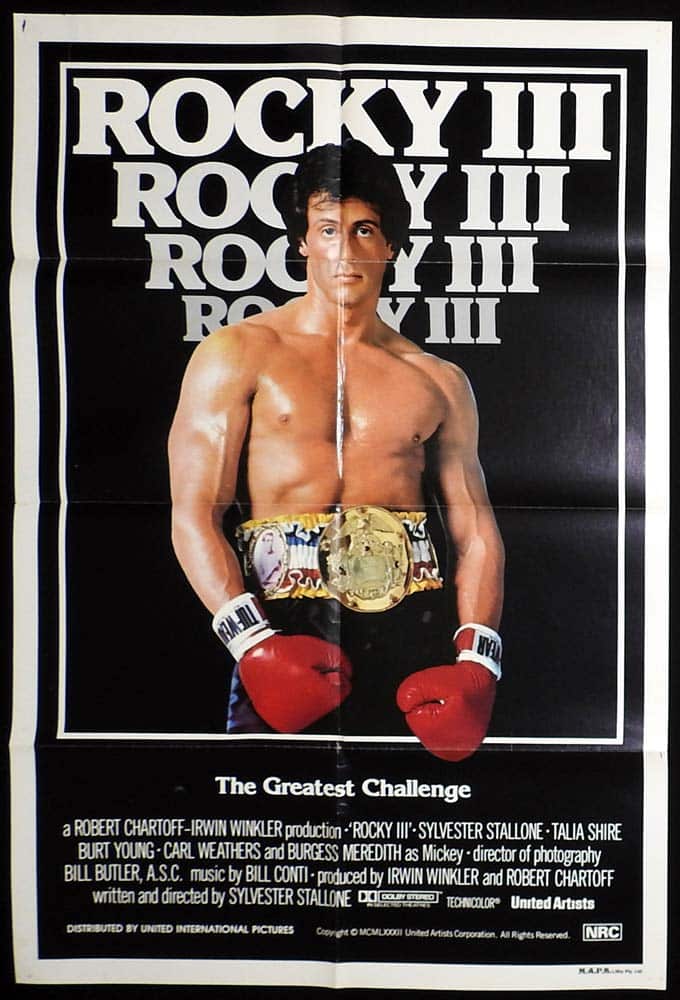 ROCKY III Original One sheet Movie poster Sylvester Stallone Carl Weathers
