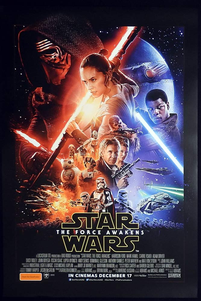 STAR WARS THE FORCE AWAKENS Original DS Advance Teaser One sheet Movie Poster Harrison Ford Mark Hamill