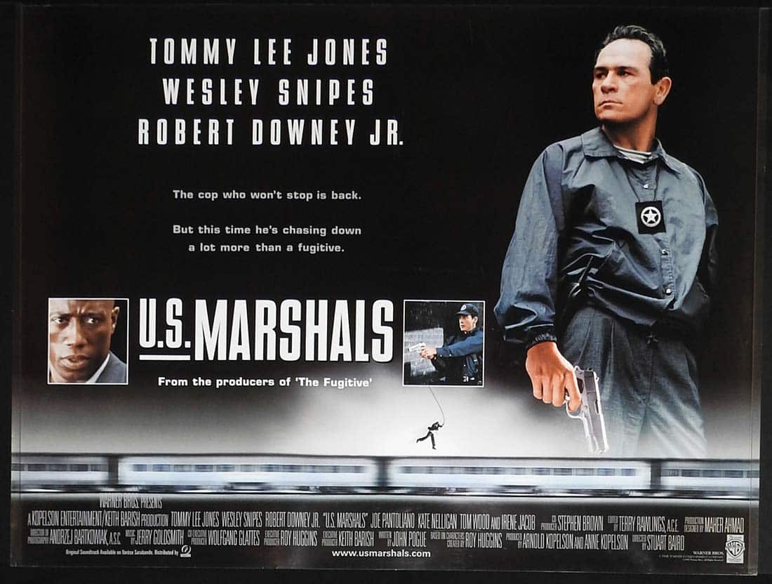 US MARSHALS Original British Quad Movie Poster Tommy Lee Jones Wesley Snipes  Robert Downey Jr - Moviemem Original Movie Posters