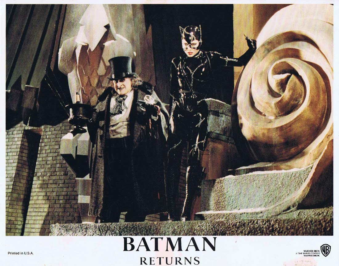 BATMAN RETURNS Original Lobby Card 6 Michael Keaton Danny DeVito Michelle Pfeiffer
