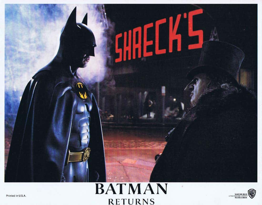BATMAN RETURNS Original Lobby Card 7 Michael Keaton Danny DeVito Michelle Pfeiffer