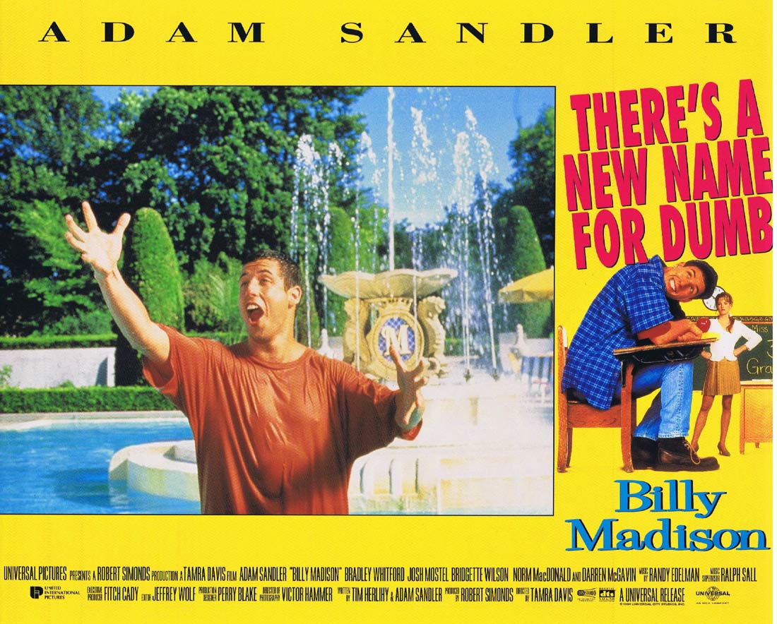 BILLY MADISON Original Lobby Card 3 Adam Sandler Bradley Whitford