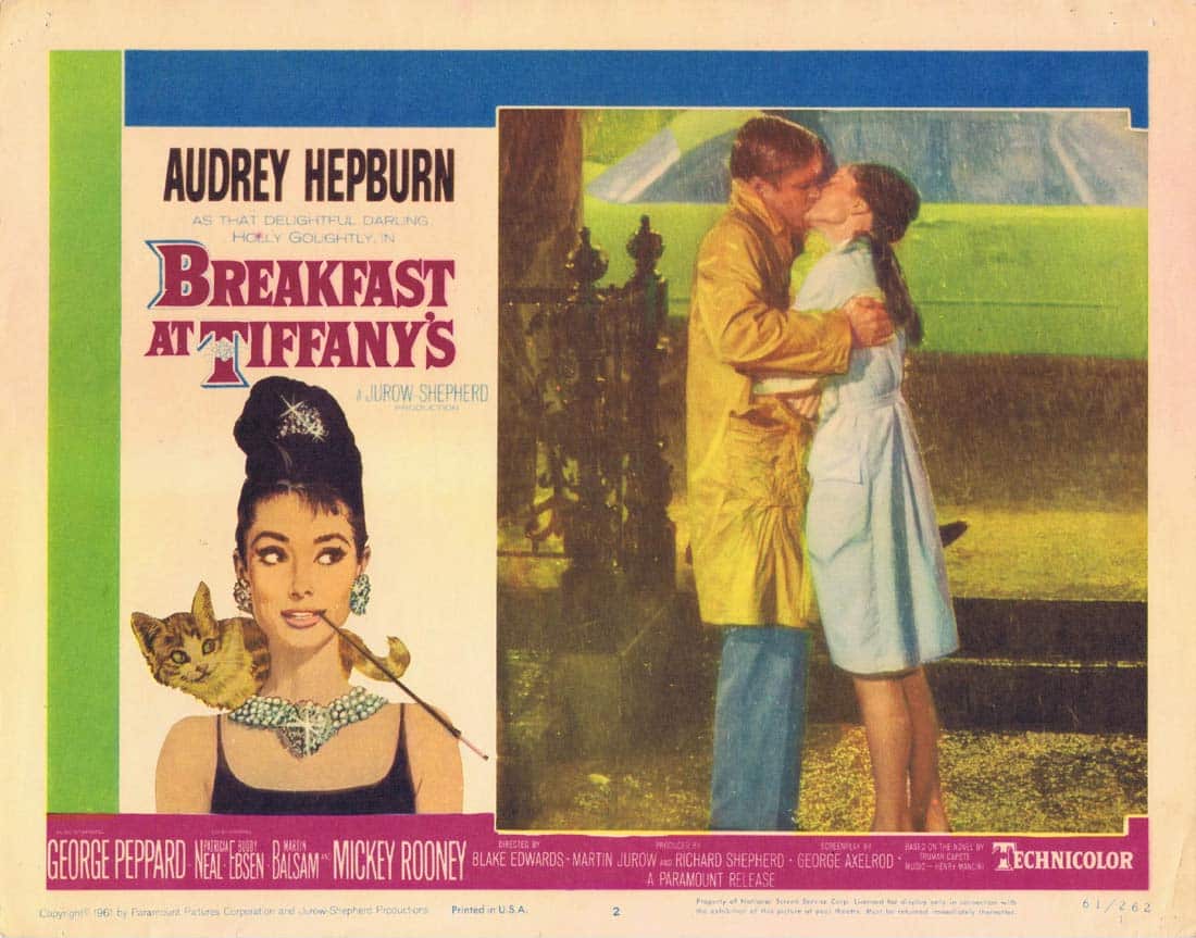 BREAKFAST AT TIFFANY’S Original Lobby card 2 Audrey Hepburn George Peppard