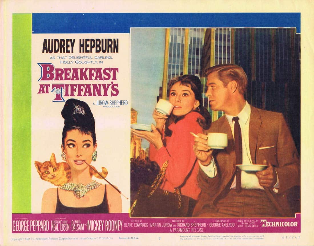 BREAKFAST AT TIFFANY’S Original Lobby card 7 Audrey Hepburn George Peppard