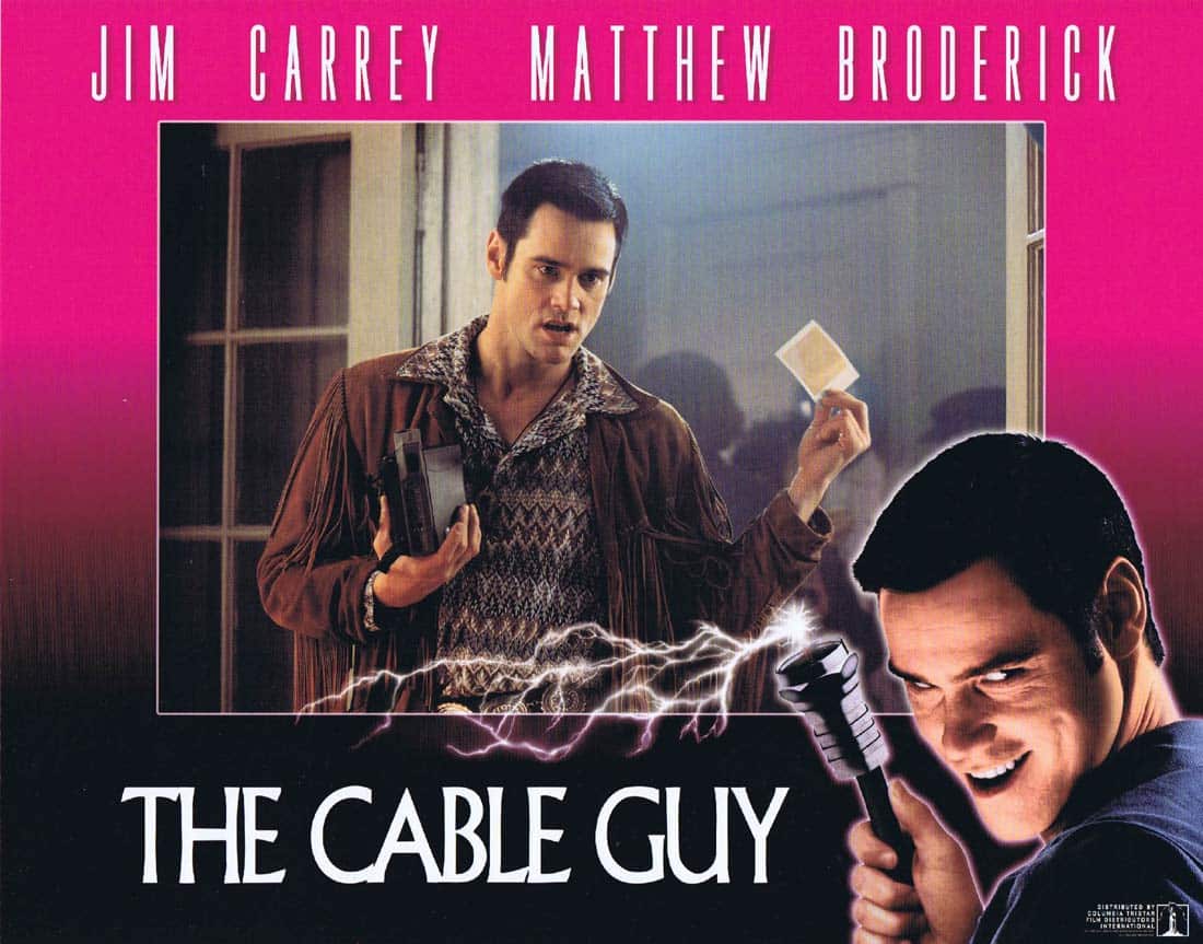 THE CABLE GUY Original Lobby Card 1 Jim Carrey Matthew Broderick