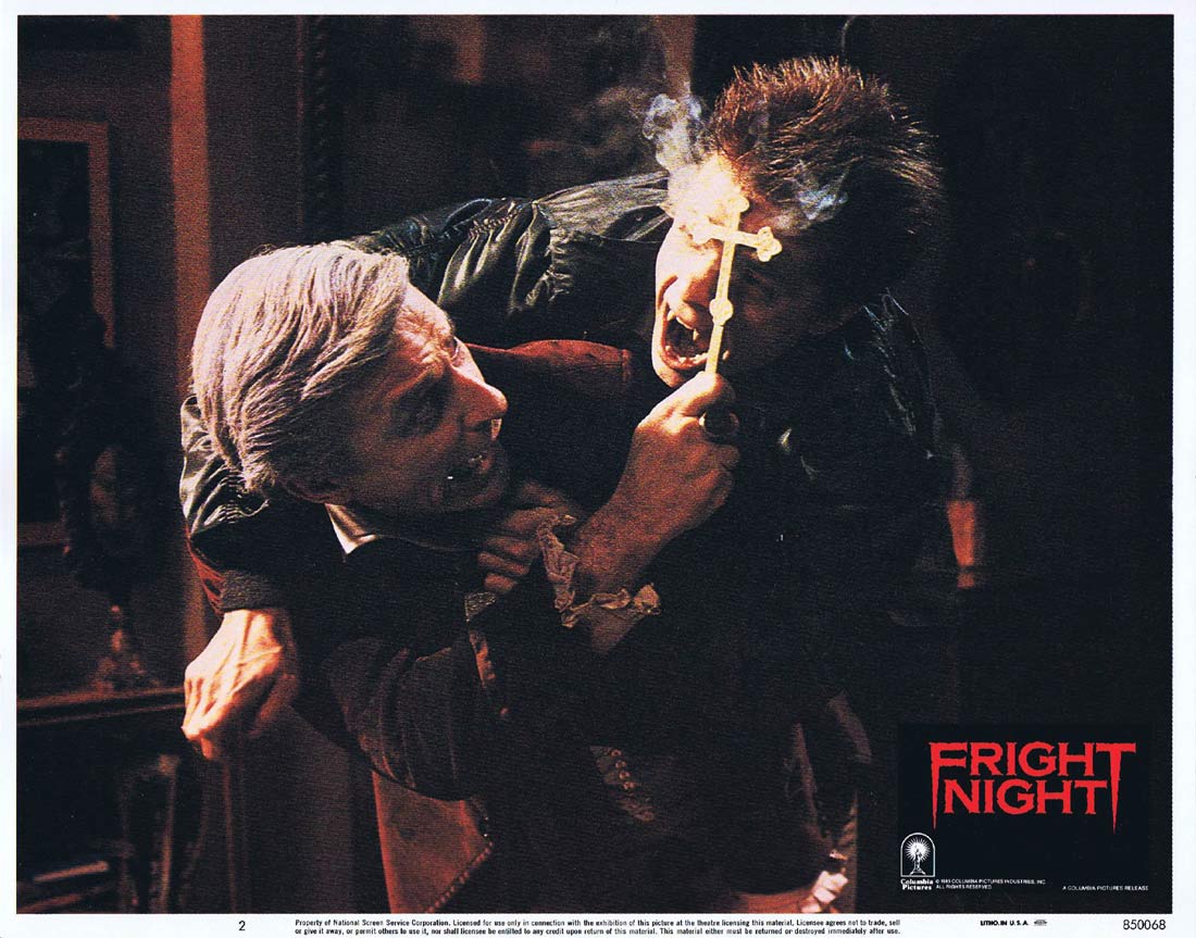 FRIGHT NIGHT Original Lobby Card 2 Chris Sarandon William Ragsdale Horror