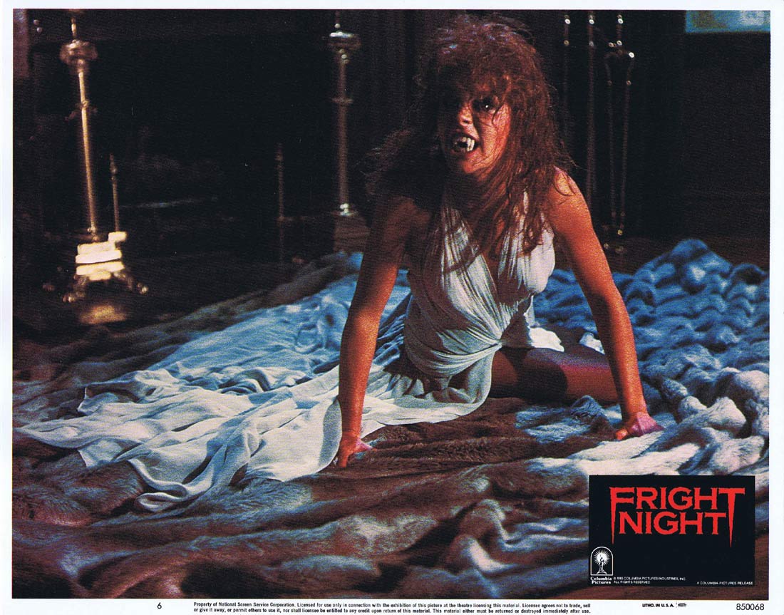FRIGHT NIGHT Original Lobby Card 6 Chris Sarandon William Ragsdale Horror