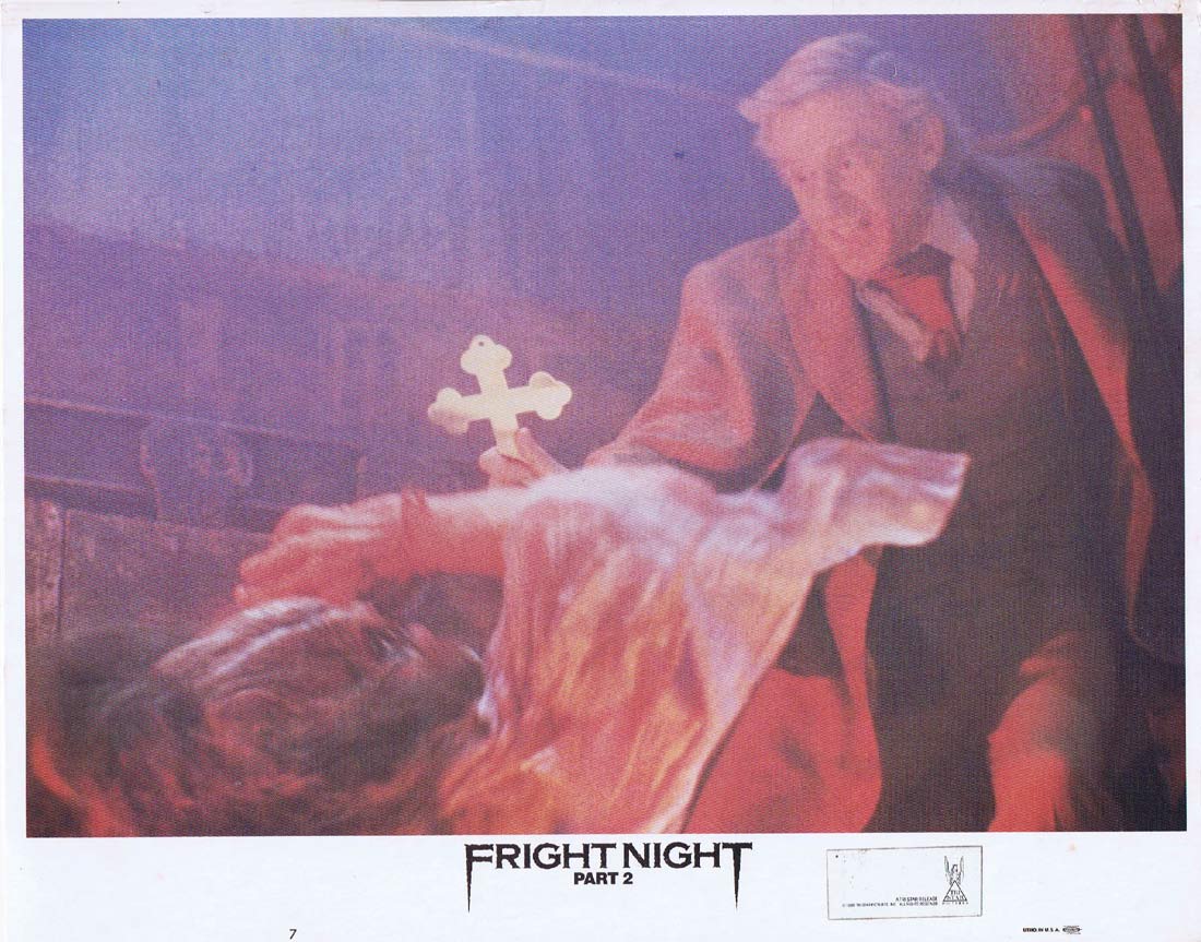 FRIGHT NIGHT PART 2 Original Lobby Card 7 Roddy McDowall William Ragsdale