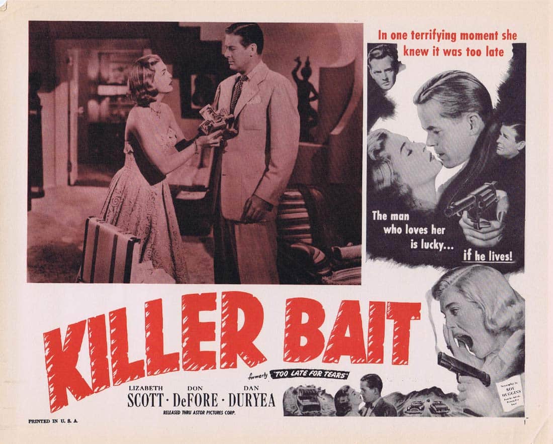 TOO LATE FOR TEARS aka KILLER BAIT 1950sr Lobby Card 2 Lizabeth Scott FILM NOIR