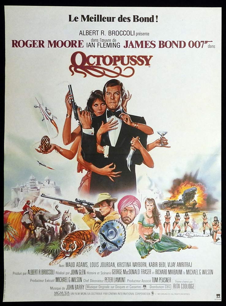 OCTOPUSSY Original French Movie poster Roger Moore James Bond Maud Adams
