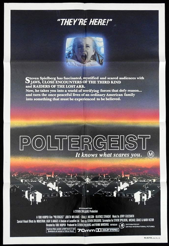 POLTERGEIST Original One Sheet Movie Poster Tobe Hooper JoBeth Williams