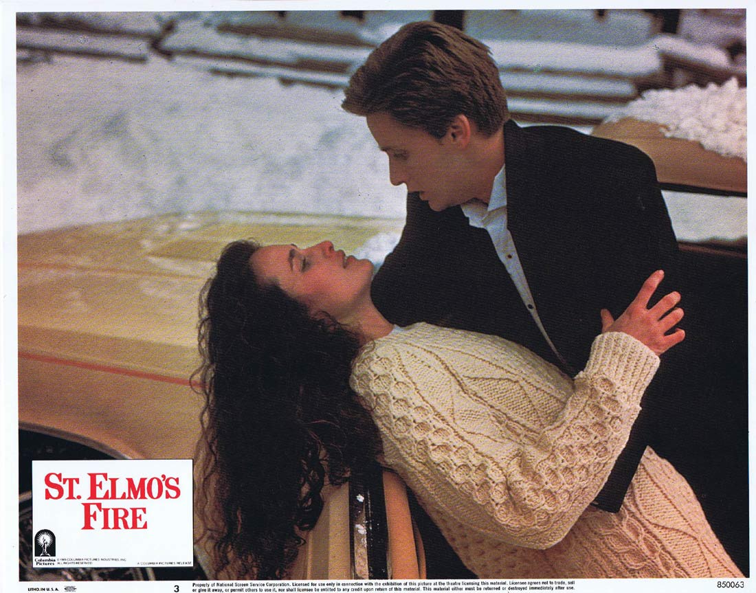 ST ELMO’S FIRE Original Lobby Card 3 Rob Lowe Demi Moore Emilio Estevez