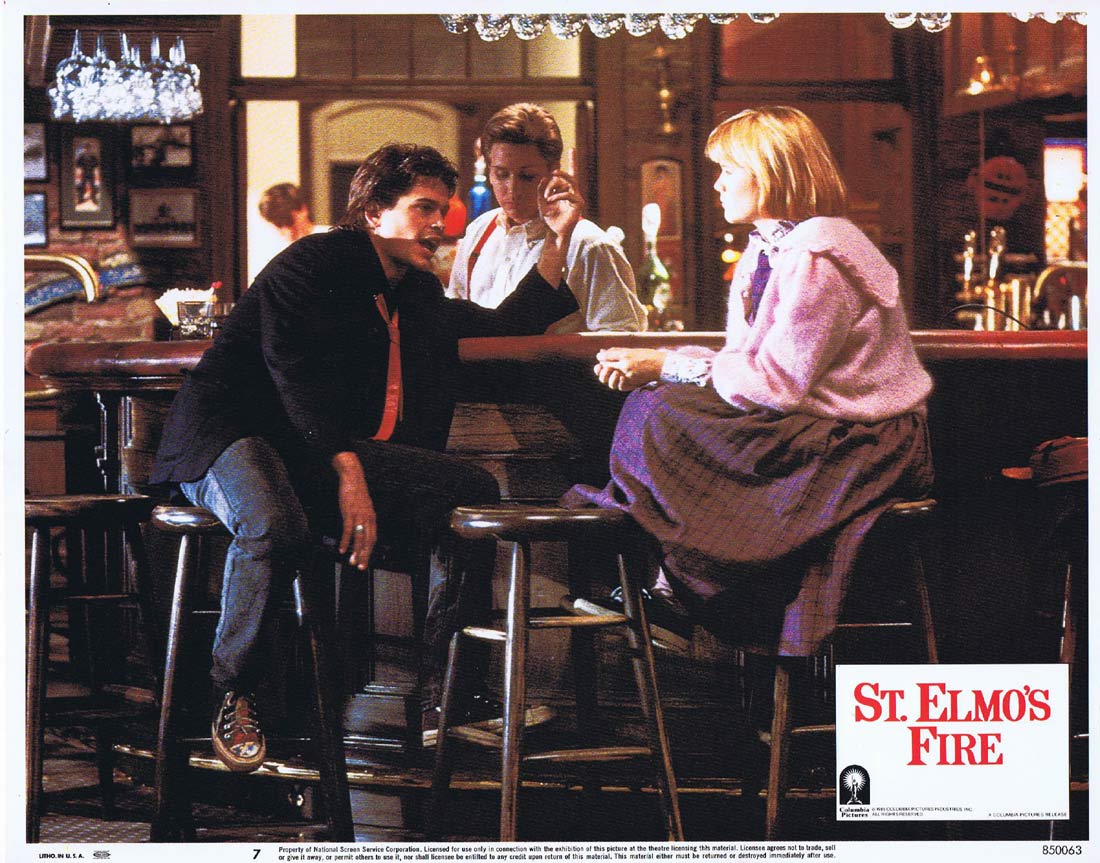 ST ELMO’S FIRE Original Lobby Card 7 Rob Lowe Demi Moore Emilio Estevez