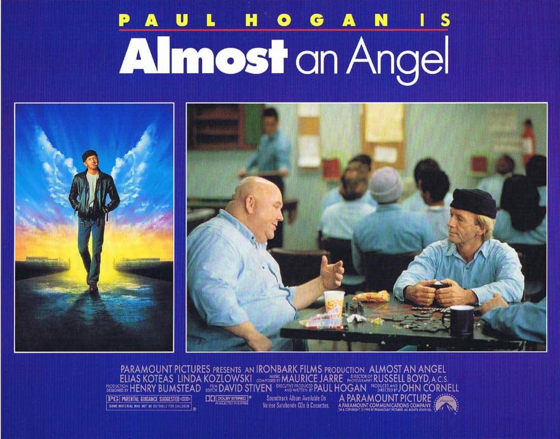 ALMOST AN ANGEL Original Lobby Card 2 Paul Hogan Elias Koteas Linda Kozlowski