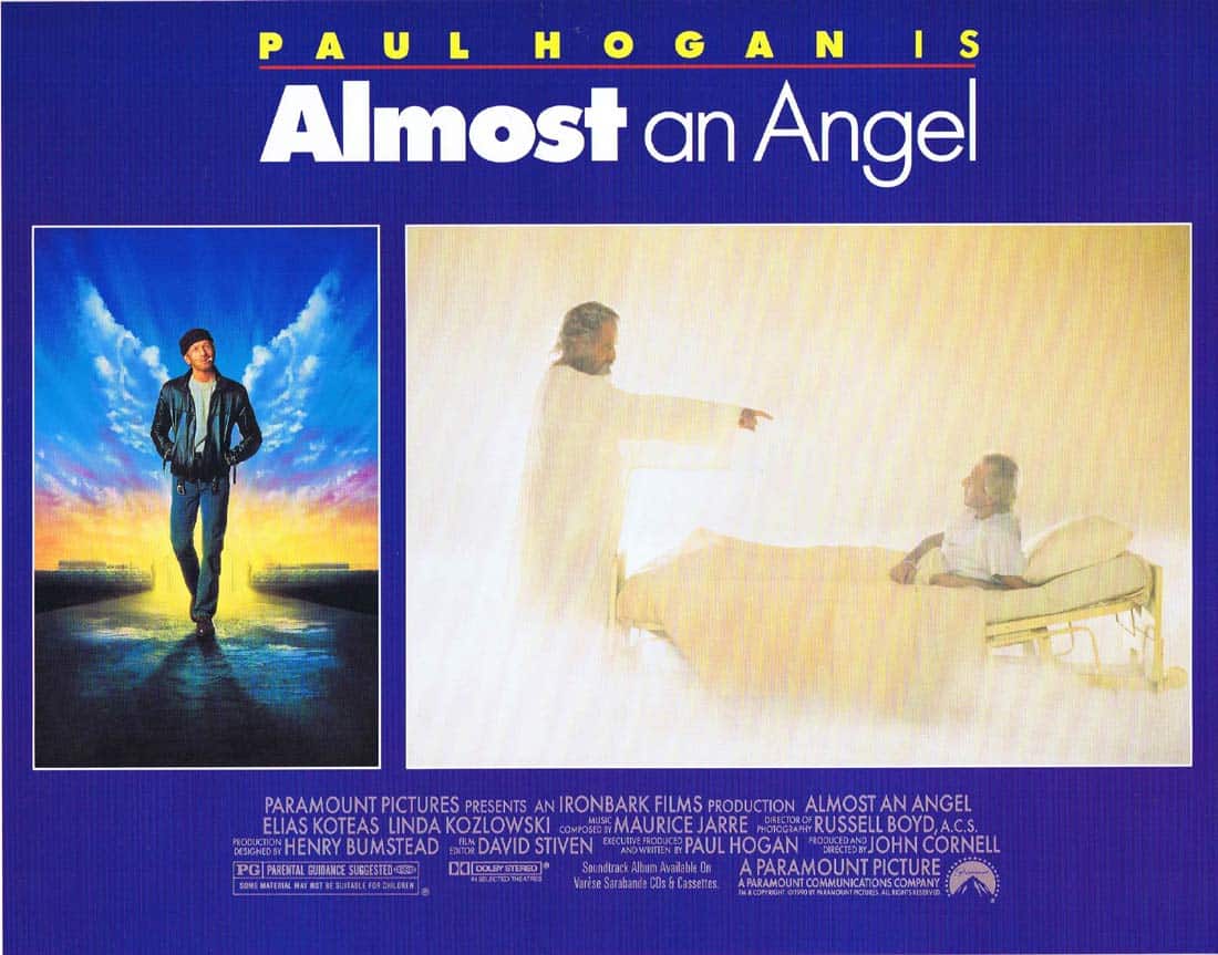ALMOST AN ANGEL Original Lobby Card 4 Paul Hogan Elias Koteas Linda Kozlowski