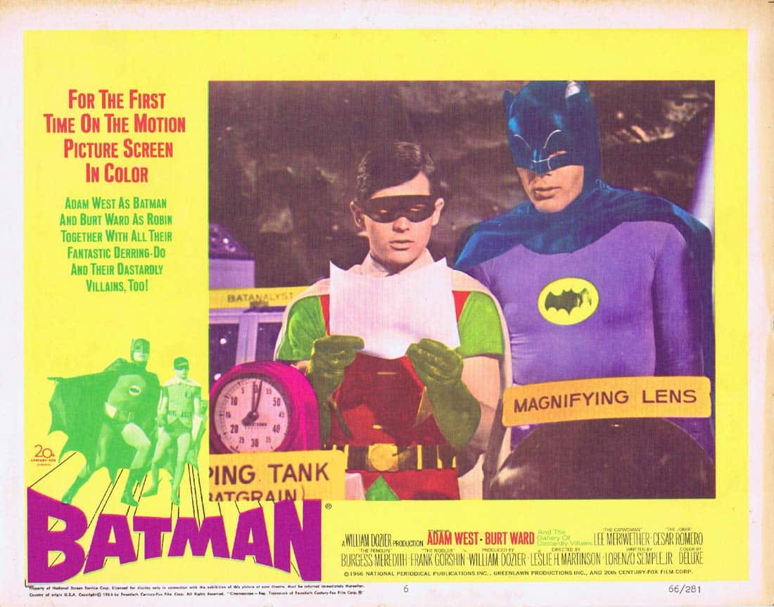 BATMAN Original US Lobby Card 6 1966 Adam West Burt Ward