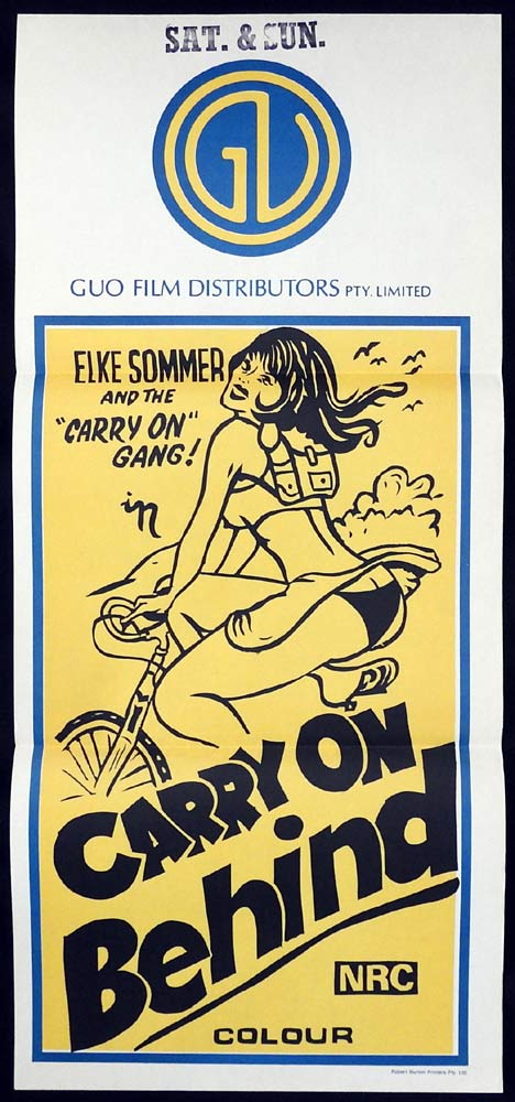 CARRY ON BEHIND Original 70s Stock Daybill Movie Poster Elke Sommer
