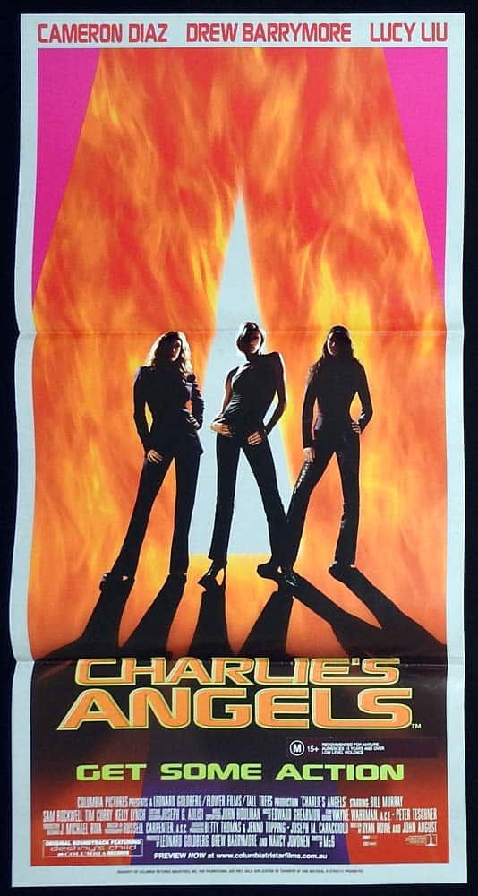 CHARLIE’S ANGELS Original Daybill Movie Poster Cameron Diaz Drew Barrymore Lucy Liu