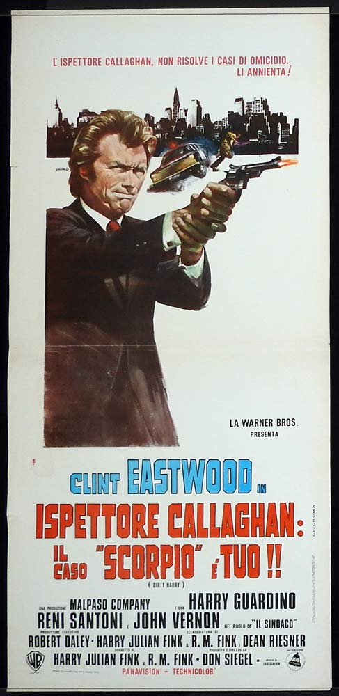 DIRTY HARRY Original Locandina Movie Poster Clint Eastwood Don Siegel