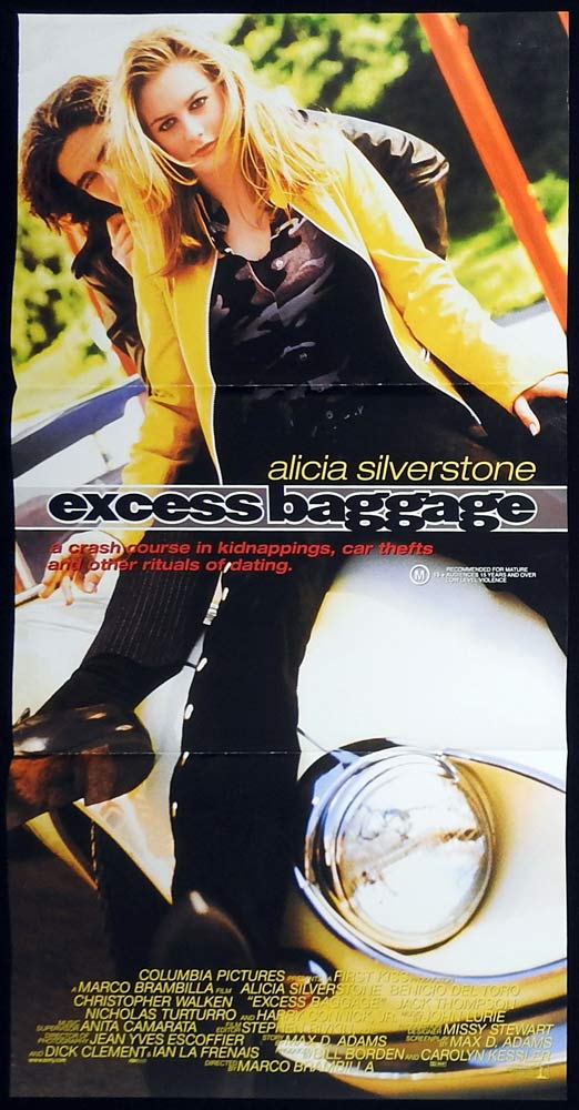 EXCESS BAGGAGE Original Daybill Movie Poster Alicia Silverstone Christopher Walken