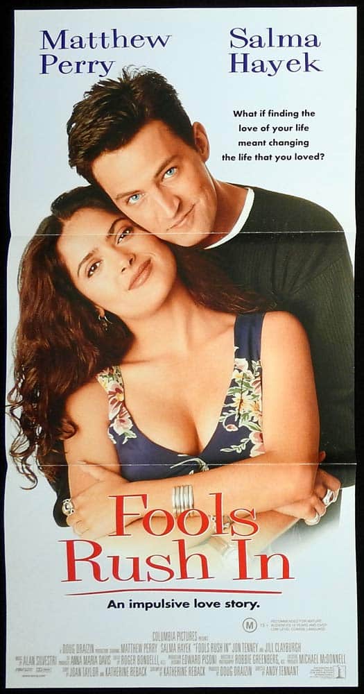 FOOLS RUSH IN Original Daybill Movie Poster Matthew Perry Salma Hayek
