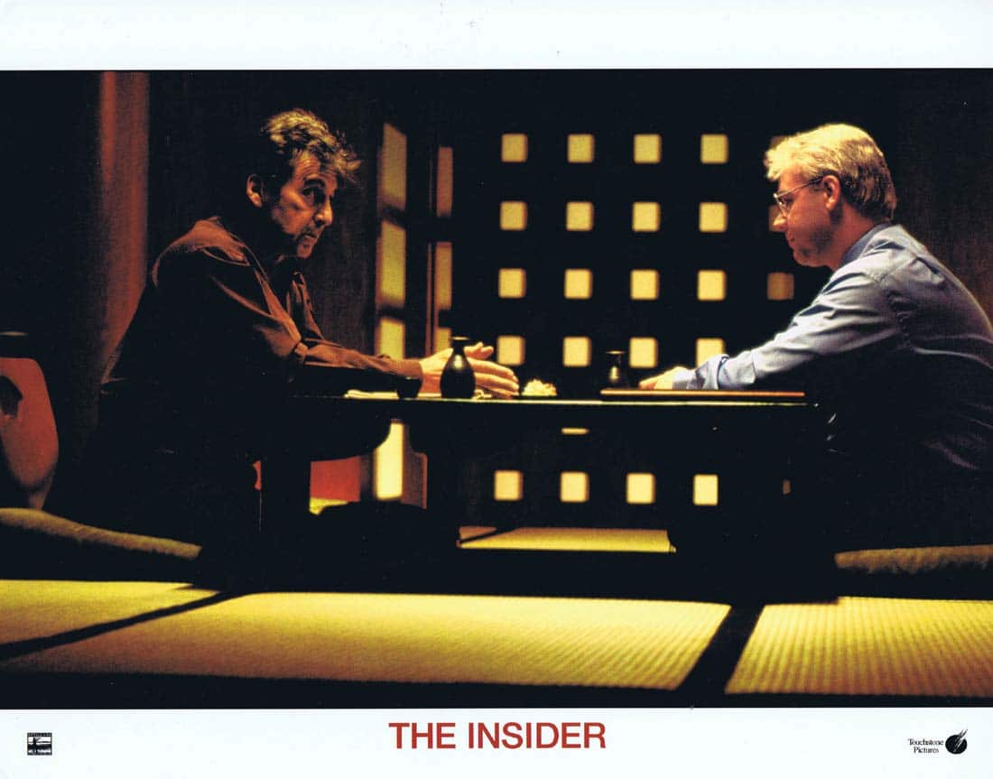 THE INSIDER Original Lobby Card 8 Al Pacino Russell Crowe Christopher Plummer