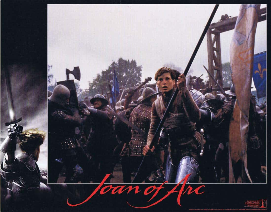 JOAN OF ARC Original Lobby Card 3 Milla Jovovich John Malkovich Faye Dunaway