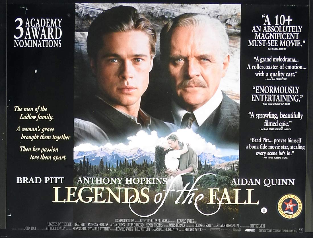 LEGENDS OF THE FALL Original ROLLED British Quad Movie Poster Brad Pitt Anthony Hopkins