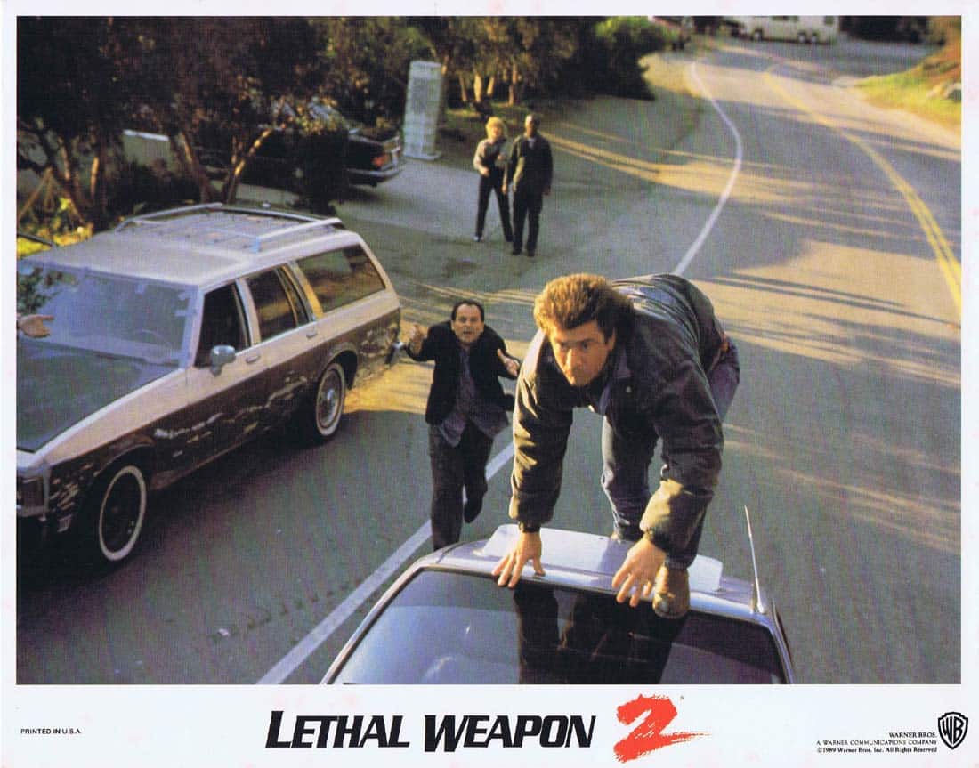 LETHAL WEAPON 2 Original Lobby Card 3 Mel Gibson Danny Glover Joe Pesci