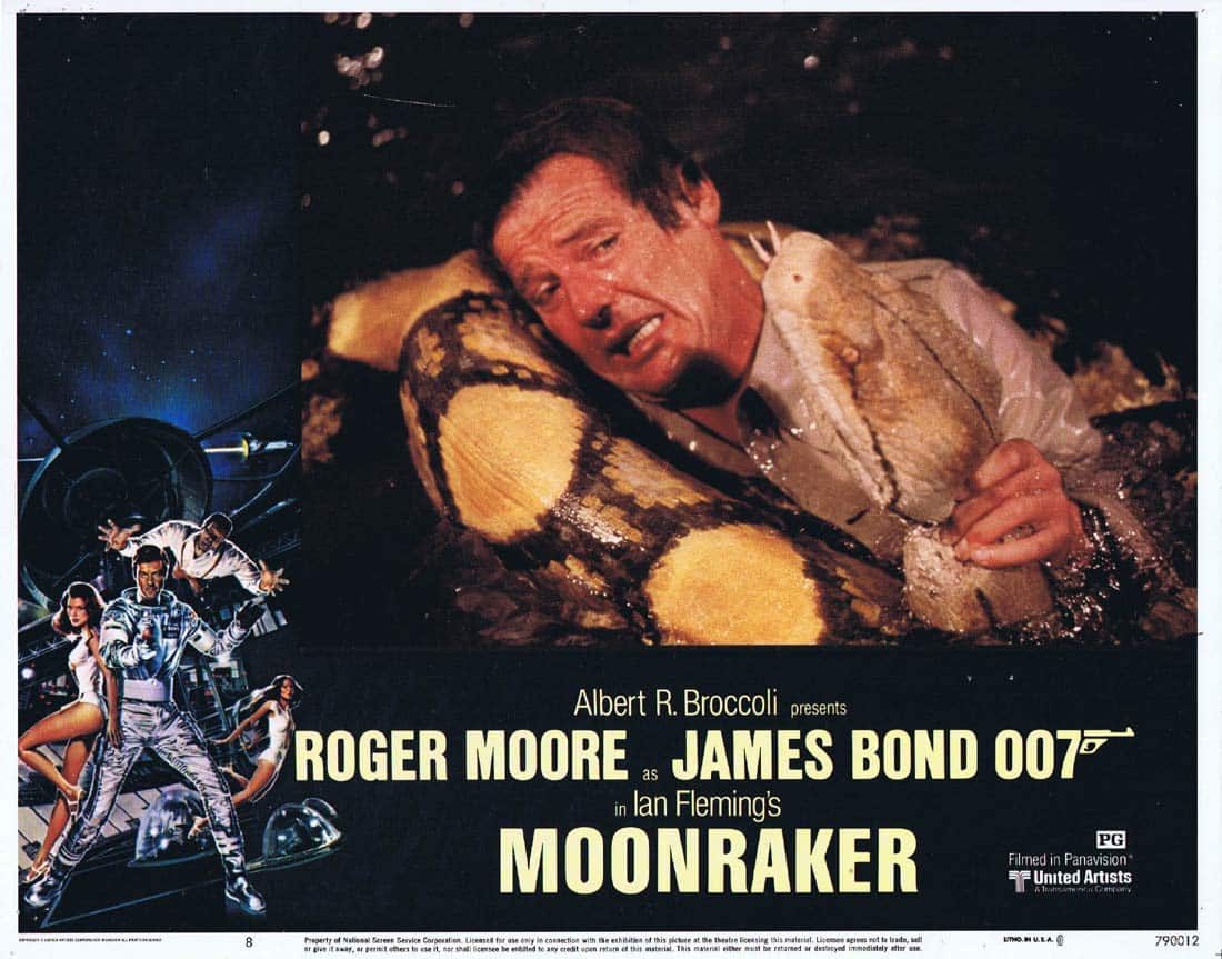 MOONRAKER Original Lobby Card 8 JAMES BOND Roger Moore Snake