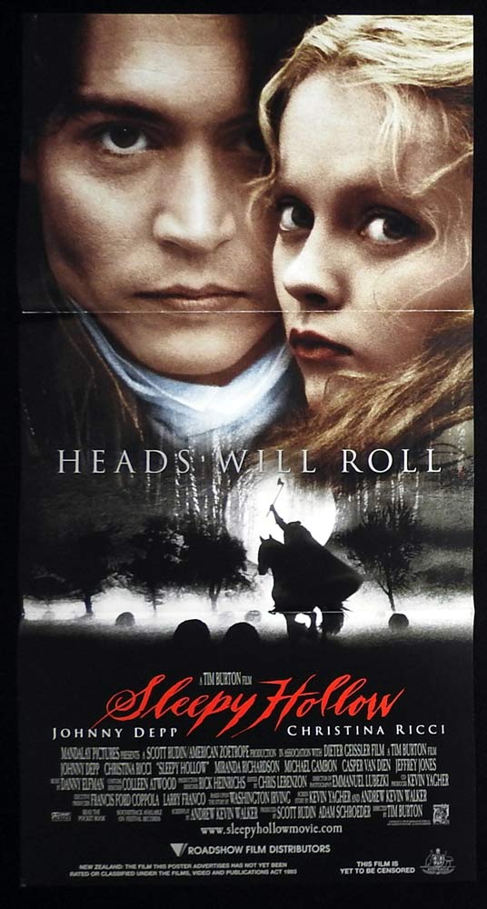 SLEEPY HOLLOW Original Daybill Movie Poster Johnny Depp Christina Ricci Miranda Richardson