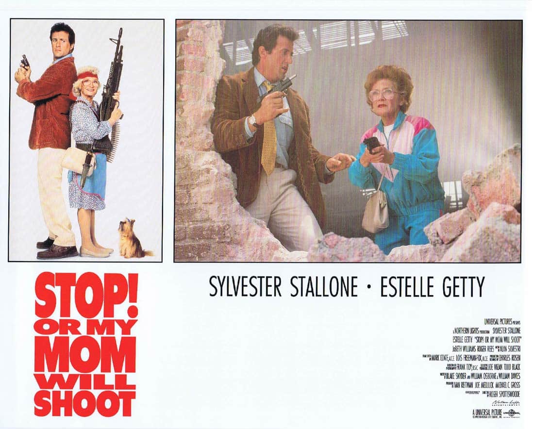 STOP OR MY MOM WILL SHOOT Original Lobby Card 2 Sylvester Stallone Estelle Getty