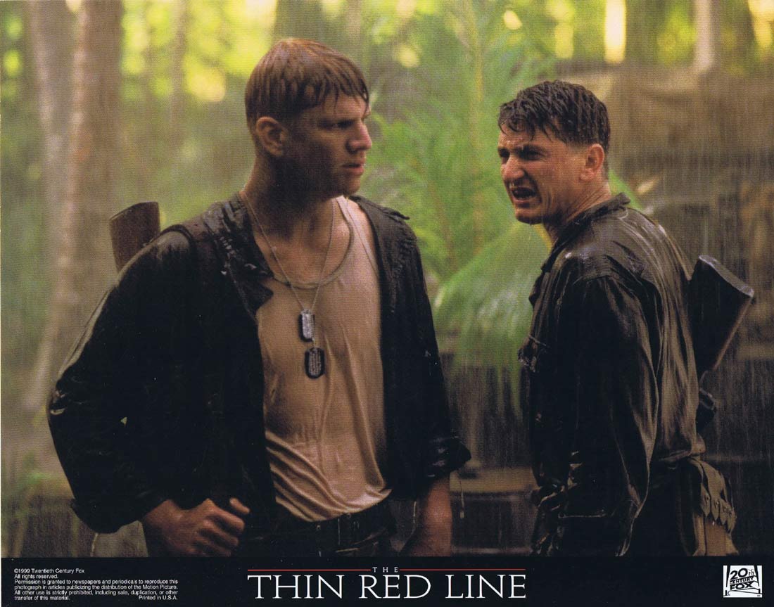 THE THIN RED LINE Original Lobby Card 3 Sean Penn George Clooney John Travolta