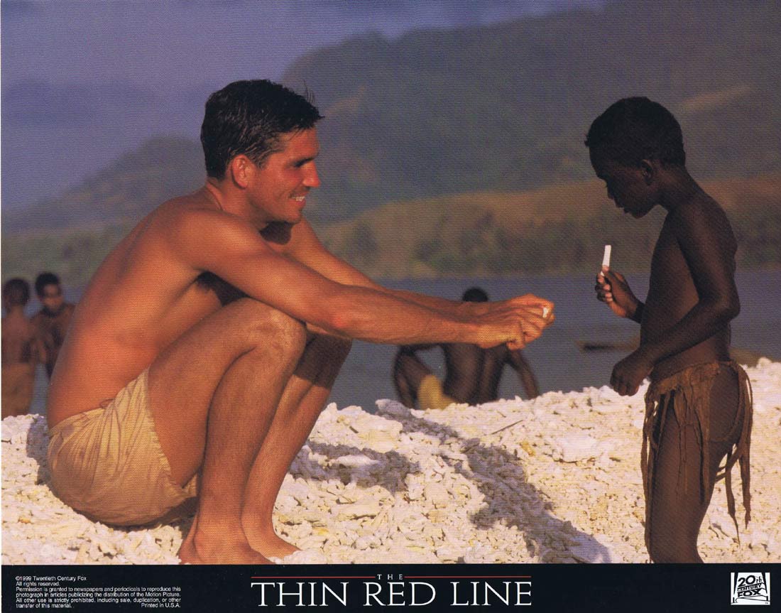 THE THIN RED LINE Original Lobby Card 4 Sean Penn George Clooney John Travolta
