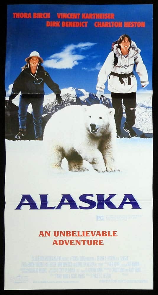 ALASKA Original Daybill Movie Poster Thora Birch Charlton Heston Dirk Benedict