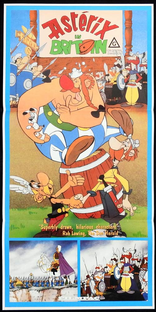 ASTERIX IN BRITAIN Original Daybill Movie Poster René Goscinny Animation