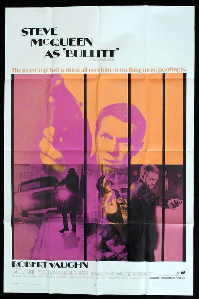 BULLITT Original US One Sheet Movie Poster Steve McQueen Jacqueline Bisset Robert Vaughn