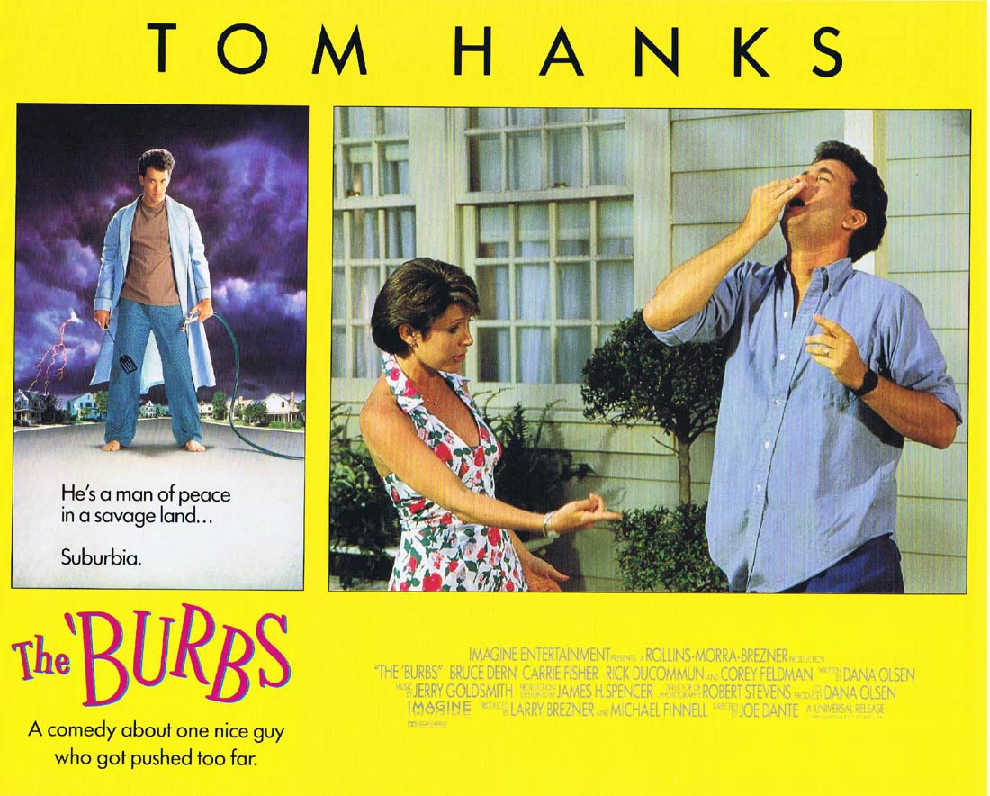 THE BURBS Lobby Card 3 Tom Hanks Bruce Dern Carrie Fisher