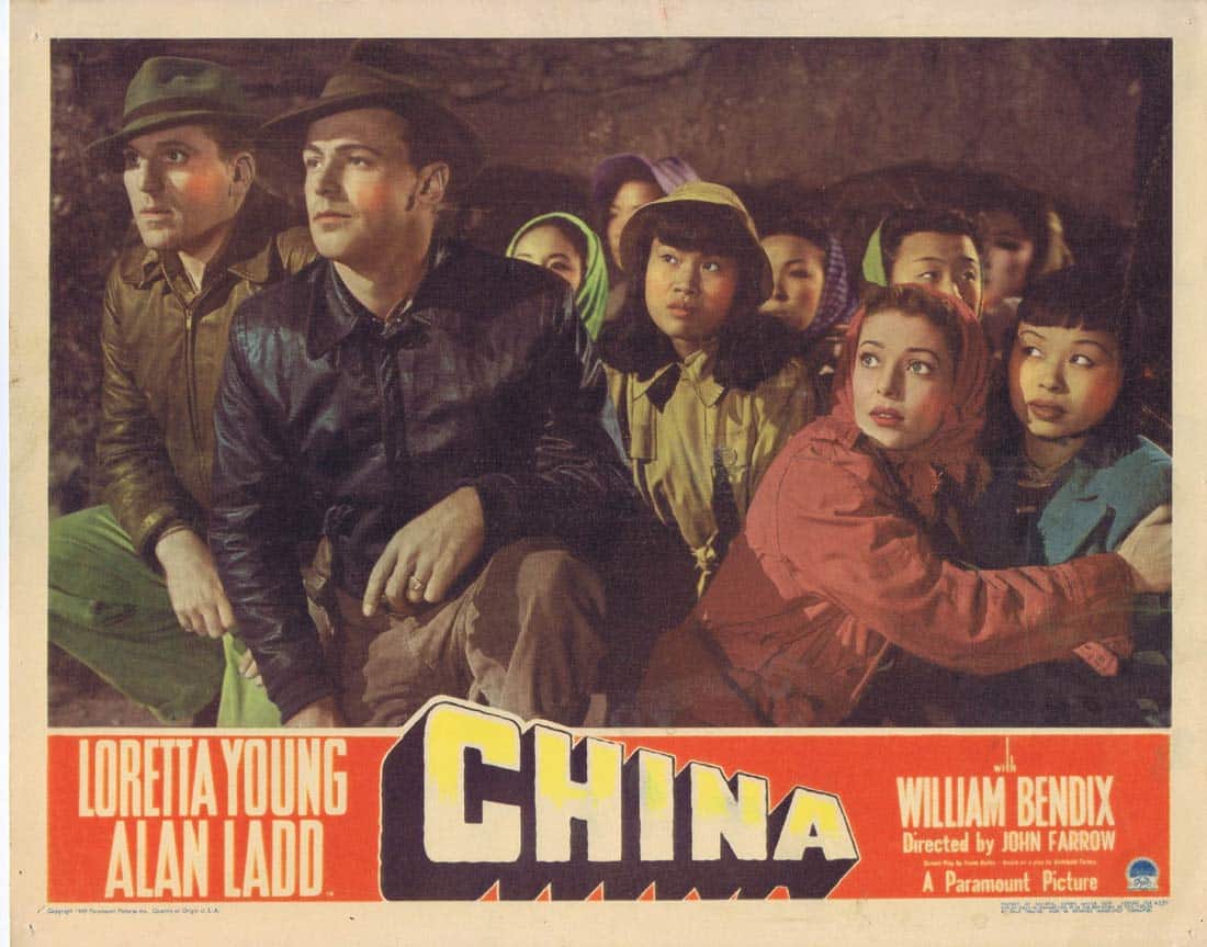 CHINA Original Lobby Card 4 Loretta Young Alan Ladd William Bendix