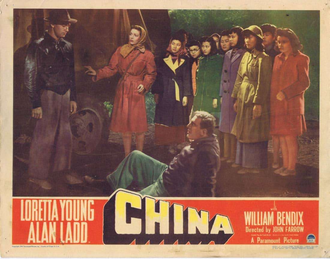 CHINA Original Lobby Card 7 Loretta Young Alan Ladd William Bendix
