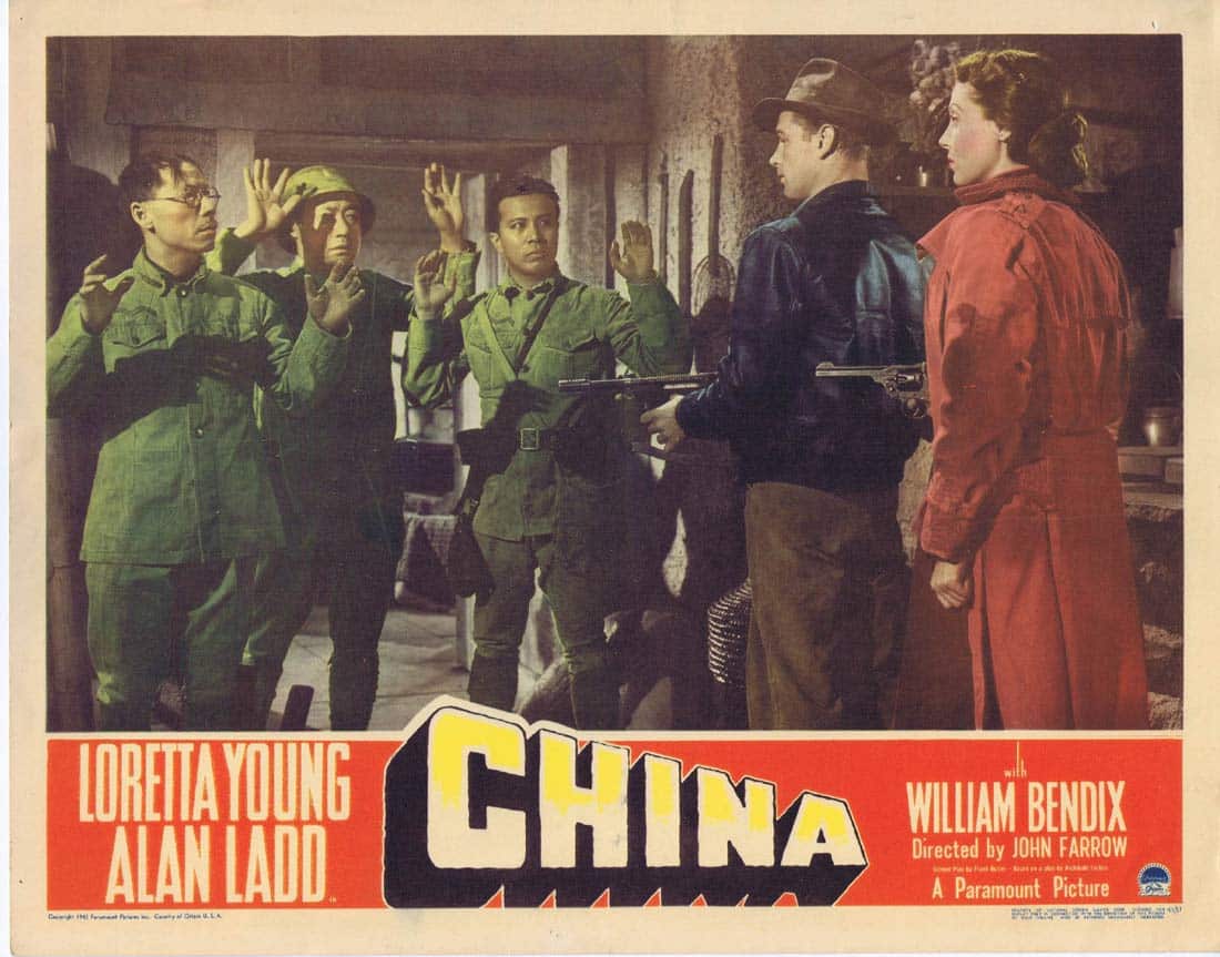 CHINA Original Lobby Card 8 Loretta Young Alan Ladd William Bendix
