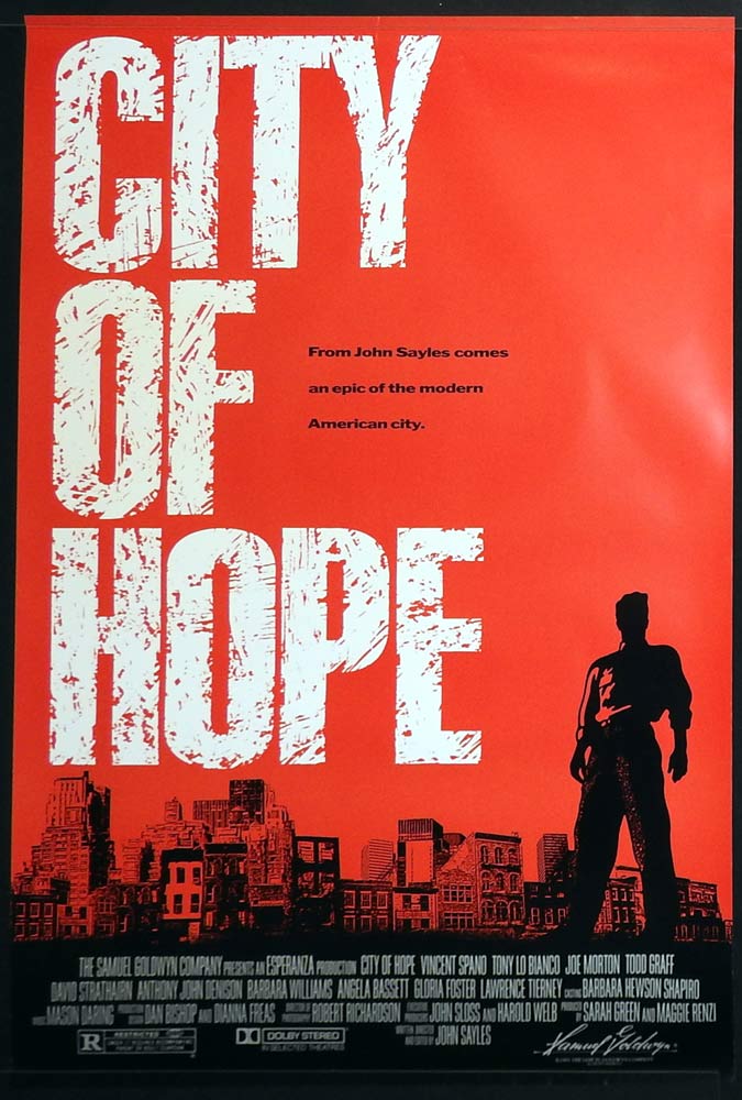 CITY OF HOPE Original One Sheet Movie Poster Vincent Spano Tony Lo Bianco