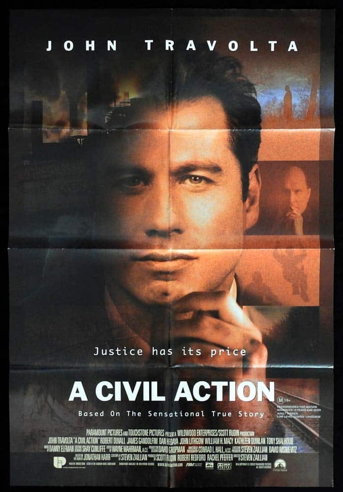 A CIVIL ACTION Original One Sheet Movie Poster John Travolta Robert Duvall