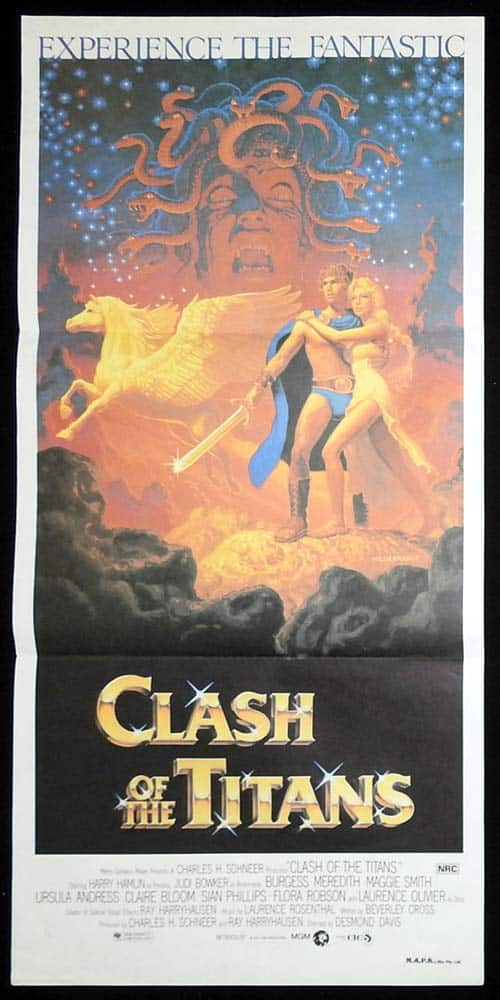 CLASH OF THE TITANS Original Daybill Movie Poster Harry Hamlin Hildebrandt Art