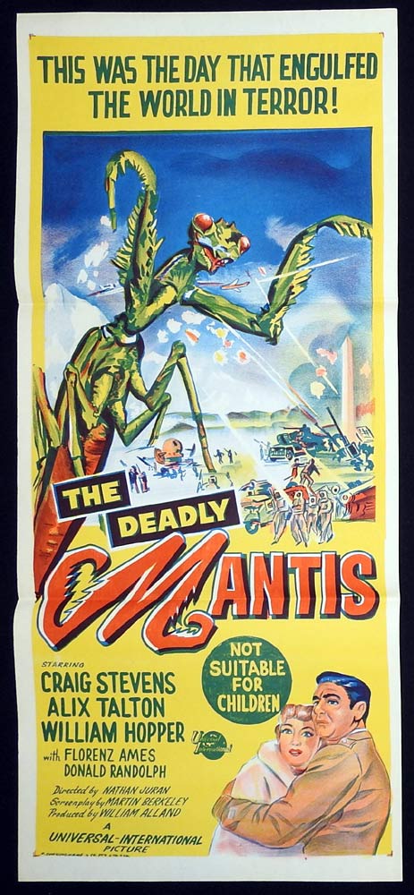 THE DEADLY MANTIS Original Daybill Movie poster 1957 Sci Fi Classic